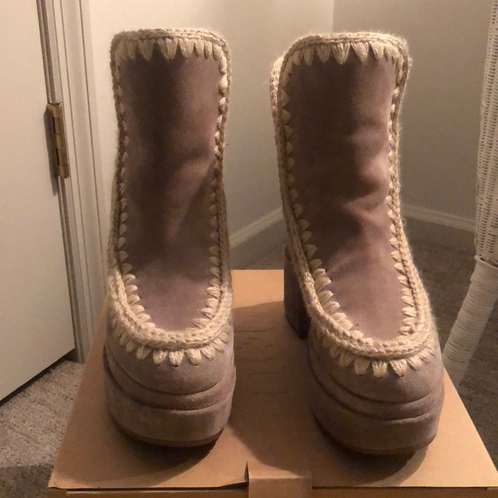 Mou Platform Bootie Seude 37